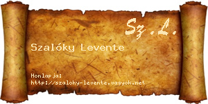 Szalóky Levente névjegykártya