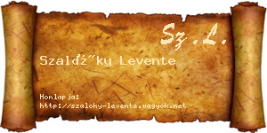 Szalóky Levente névjegykártya
