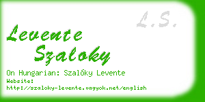 levente szaloky business card
